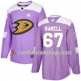 Adidas Maillot de Hockey Anaheim Ducks Rickard Rakell 67 2017-2018 Violet Fights Cancer Practice Authentic - Homme